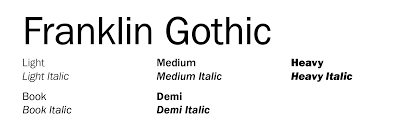 Een afbeelding van het lettertype Franklin Gothic